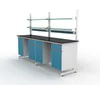Muebles de laboratorio de madera de acero aprobados por CE banco de pared de mesa de laboratorio lateral de 4,8 metros