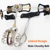 Bollburdesign Male Chastity Devices Belt i midjan Storlek Justerbart rostfritt stål med pungen Groove Cock Cage Sex Leksaker för män