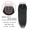 Tessuto per capelli umani lisci brasiliani malesi peruviani 4x4 chiusure Solo chiusura frontale in pizzo colore nero naturale 99J 40 g pezzo 16899981