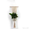 Beige plantes cintre panier Style bohème Suspension filet pot de fleurs doux coton tenture murale Pots de fleurs Durable 17 5jj BB