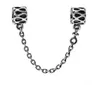 Fine jewelry Authentic 925 Sterling Silver Bead Fit Pandora Charm Pave Inspiration Crystal Safety Chain Beads beads