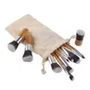 11-tlg. Make-up-Pinsel mit Bambusgriff, Make-up-Pinsel-Set, Make-up-Werkzeuge mit einem Sack BR003