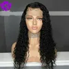 180 Densidade longo solto Curly sintética rendas frente Wigs preto / marrom / cor de Borgonha Glueless parte dianteira do laço peruca de cabelo para as mulheres negras