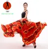 Kvinnor balsal spanska flamenco dans kjol dansare fancy dress kostym röd mage dans kjolar 360/540/720 grad dl2878