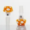 Mushroom Heady Pipes Glass Dome Colorful 18mm 14mm Male Bowl With Handle For Glass Water Bongs Glass Bong