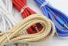 2m/6ft OD5.0 3.5mm Gold-plated Connectors Fabric Male to Male AUX Audio Cable Cord via DHL 50+