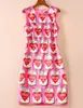 Robe fourreau imprimée à la mode pour femmes, col rond, sans manches, 07K823