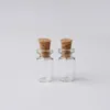 0.5ml Mini Verre Clair Wish Cork Vial Bois Bouchons 10x18X5mm (HeightxDia) Message Mariages Bijoux Party Favors Bouteille Jar Tube