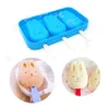 Reusable BPA Free Popsicle Mold Ice Pop Molds Maker Tools With Set Silicone Funnel Easy to Clean ,Set of 4 (Paw,Bunny,Snowman,Oval)