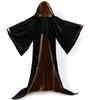 Mantello con cappuccio in velluto a maniche lunghe Bambino adulto Velluto nero con cappuccio Mantello da vampiro Festa di Halloween Plus Size 6XL Cosplay1750917