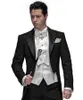 Venda por atacado - Custom Design Peaked lapela preto Tailcoat Men Party Groomsmen ternos em casamento smoking (Jacket + Pants + Tie + Vest) NÃO; 304