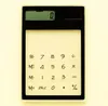 Carte de papeterie calculatrice portable mini calculatrice de carte ultra-mince portable énergie solaire calculatrice à écran tactile Transparent