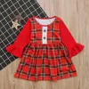 2018 New Baby Girls Scotland Plaids Dress Fashion Cute Flare Long Sleeve Dresses Kids Dress for 80-120CM