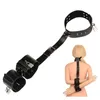 Jouets sexuels adultes pour couple femmes lingerie sexy en cuir contraintes de bondage collier de cou d'esclave aux mains fétiche Bdsm Y18101501