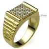 Rozmiar 8-15 Jewellry Man's Sapphire 18k Yellow Gold Heped Ring R194