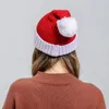 Beanies Kış Şapka Merry Christmas Parti Yetişkinler Kadınlar Noel Baba Noel Noel Şapka Yumuşak Örme Yün Noel Şapka Kap