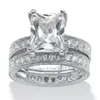 Choucong Antique Princess Cut 5ct Stone Diamond 14kt White Gold Wypełnione Zaręczyny Zestaw Pierścień Zestaw Ring SZ 5-11