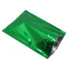 6 storlekar 100 st Grön aluminiumfolie Zipper Lås Mat Långtidsförvaring Väskor Mylar Folie Typ Baggies med dragkedja