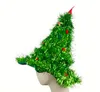 Christmas tree hat Christmas straw hat party prop hat Christmas Hats Children ADdult Party gifts non-woven fabric +PVC