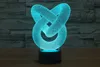 Abstract 3D Illusion LED Night Light Color byte Touch Switch Lamp #R21285A