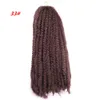 Fashion Beauty Extensions 18 pouces Synthetic Marley tresses avec ombre rouge brun rouge et noir tressé de cheveux noirs