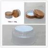 100g Frostat Glass Cometic Cream Jar med Bamboo Lock, Högkvalitativ Tom Round Facial Mask Refillerbar Pot, Makeup Tool F20173696