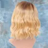 Elegante parrucca di capelli sintetici ondulati Ombre per le donne