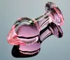 Plug anal en cristal rose mis en verre Pyrex gode anal balle perle faux pénis masturbation féminine kit de jouet sexuel pour femmes adultes hommes gay Y18110106