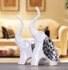 white silver ceramic African elephant home decor crafts room decoration ceramic kawaii ornament porcelain animal figurines