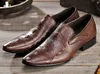 Hot Sale Luxury Men Alligator Skin Leather Dress Shoes Black Brown Male Wedding Party Shoes for Business Shoes Man