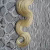 Blond Brasilian Body Wave Micro Loop Human Hair Extensions Blond Färg Micro Loop Ring Hair Highlight Färg Remy Hair 1g / Strand