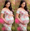 Vrouwen Zwangers Sexy Photography Props Off Schouders Print Nursing Large Dress Maternity Kleding Zomer Mode Moederschap Jurk