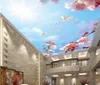 Custom Ceiling Mural Wallpaper 3D Plant blue sky Living Room Bedroom Ceiling Background Photo Wallpaper Wallcoverings