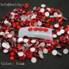 Siam Rhinestones Back Flat Round Nail Art Decorations and Stones Non Hotfix Rhinestones Kristaller för DIY Glass