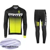 Ropa Ciclismo Scott Pro Takım Kış Bisiklet Jersey Uzun Kollu Termal Polar Bisiklet Giysileri (BIB) Pantolon Set erkek Bisiklet Giyim 91006F