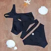 Lato Czarny Sexy Criss Cross Bikini Halter Crop Top High Neck Set Kobiety Swimwear Swimsuit Plaża Kostiumy kąpielowe