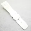 25mm 20mm White luxury high quality Silicone Rubber Strap Band for RICHAD MILE RM011 RM50-03 01235Y