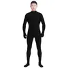 Ensnovo Erkekler Likra Spandex Suit Balıkçı Yaka Siyah Unitard Tek Parça Tam Vücut Özel Cilt Sıkı Hiçbir Kafa Unisex Cosplay Kostümleri
