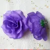 200 pcs / parti 8 cm Burgundy Artificial Flowers Heads Big Rose Ball Head Brosch Festival Bröllopsdekoration Silkblomma