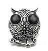 Mode Crystal Ginger Snap Sieraden Animal Owl Metal Snap Gemengde Persknoppen voor 18mm Snap Armbanden voor vrouwen