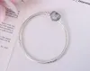 Autentisk 925 Sterling Silver Armband Bangle med logotyp graverad för europeiska charm och pärla 10st.