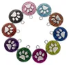 20 stks / partij Kleuren 18mm Kat Dog Paw Prints Footprint Hang Hanger Charms Fit voor DIY Telefoon Strips Sleutelhangers Tas Mode-sieraden