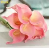 Bouquet de mariée Calla Lily 34 cm de long unique fleur artificielle fleur en soie 13 options de couleur pour la décoration de la maison d'anniversaire de mariage Epacket gratuit