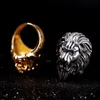 Mode Lion Band Ring Gold Steel Farbrennen Ringe Schwere mentale Punkstil Gothic Biker Designer Schmuck1822401