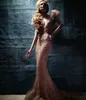 Вечернее платье yousef aljasmi kim kardashian pufpy-рукав V-образный выстрел с бисером с бисером