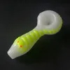Hot Selling Luminous Glass Oil Burner Pipe Glow In The Dark Smoking Pipes Scorpion Desgin Tobacco Pipe 10 Colors Glass Spoon Pipes