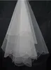 150 cm * 150 cm fantasia de duas camadas branco e marfim Beadings borda casamento véus de noiva LK1595