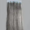 Серебряные седые наращивания волос ленты в наращиваниях человеческих волос 12 "14" 16 "18" 20 "22" 24 "26" 100 г 40 шт. / Установите 7а серые наращивания волос