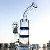 Прозрачные кальяны Perc Oil Dab Rig Disc Perc Glass Bongs 18 мм с мужским шарниром Ручная трубка Водопроводные трубы 10-дюймовая турбина Perc с чашей WP101