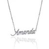 Popular collar con nombre de Amanda, collar con placa de identificación personalizada para mujer, collar personalizado con letras de acero inoxidable, oro y plata, NL-2395